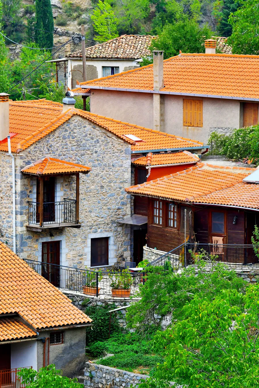 Οι στέγες της Στεμνίτσας γύρω από το αρχοντικό